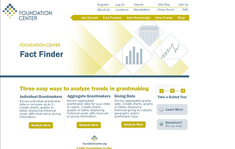 Foundation Center - Fact Finder interface design